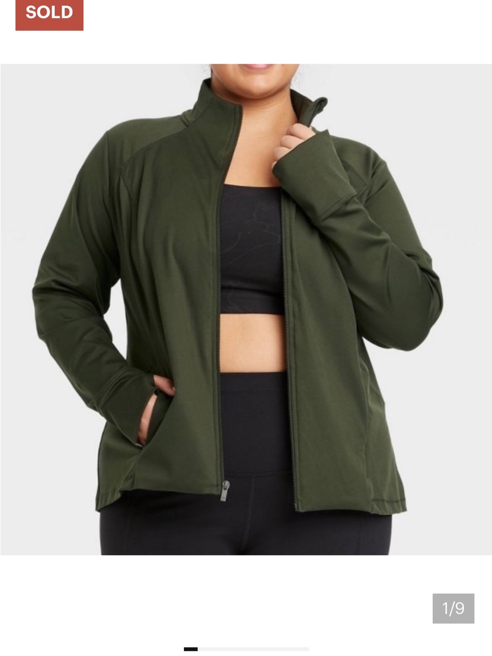 All in motion zip front jacket - dark olive green